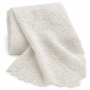Dentelle florale blanche
