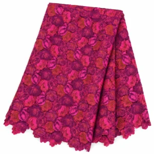 Dentelle florale fuchsia et violette